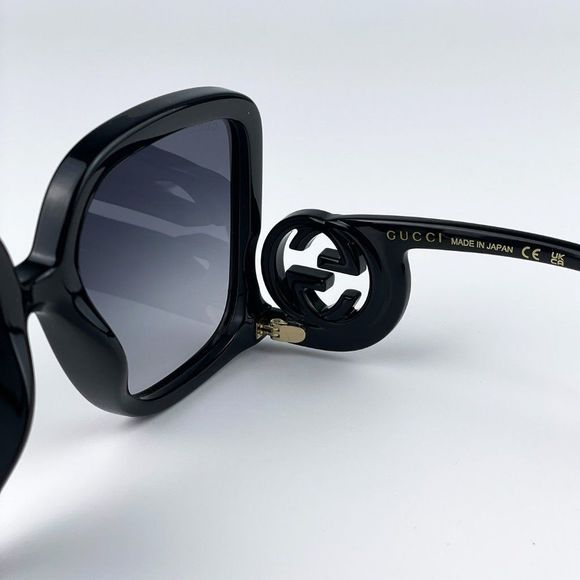 Gucci GG1326S 001 Sunglasses Black Grey Gradient Oversized Square Women main image 5